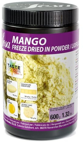 SOSA Mango liofilizado en polvo - Colorante y potenciador de sabor - Bote 600grs - Uso alimentario