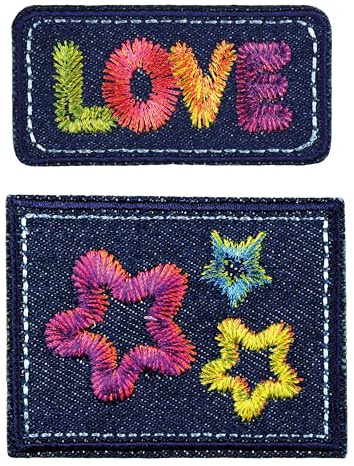 Prym 921491 Applikation Jeans LOVE, mehrfarbig