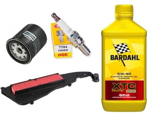 Kit Olio XTC con Filtri e Candela Compatibili per Liberty 50 4T / 125/150 I-GET 3V 2015 2016 2017 2018 2019