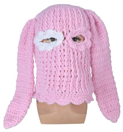 FackLOxc Lustige Halloween-Sturmhaube, langer Hasenohr-Hut, Hase, Sturmhaube, Hasenhut, Ohrenhut, Ohrenhut