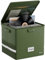 Feuerfest Schallplatten Aufbewahrungsbox Vinyl Schallplattenkoffer mit Schloss Plattenkoffer zur 100+ Schallplatten,Zusammenklappbare Aufbewahrungskiste für die Aufbewahrung Wertvoller Alben Grün