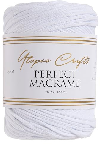 Utopia Crafts Perfect Macrame Cord 3mm - 200g (White)