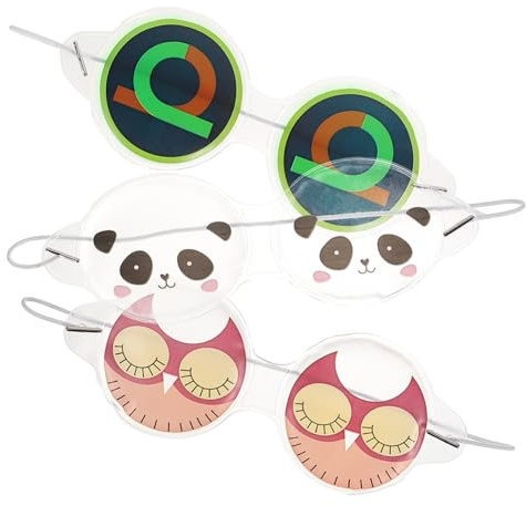 WRITWAA 3 Stück-pack Kühlende Pvc Augenmasken Für Kinder Wiederverwendbar Leichte Gel Kühlpads Hautverträglich Für Reisen Und Schlaf