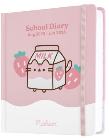 Grupo Erik Kalender 2026 Buchkalender Schülerkalender 2025/2026 Pusheen Terminplaner Schulplaner 2025 2026 Schüler und Studierende Geschenk Einschulung Mädchen und Jungen - Kawaii Schulsachen, Rosa