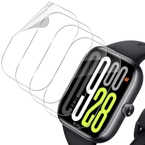 Holilo 4 Pièces Protection Écran pour Xiaomi Redmi Watch 5, 9H Dureté TPU Anti-Rayures 3D Couverture Complète HD sans Bulles Protecteur d'écran en- Transparent
