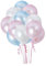 ABOOFAN 100Pezzi Palloncini Lattice Decorazioni per Nozze e Feste Azzurro Rosa Bianco per Compleanni Bridal Shower e Festive