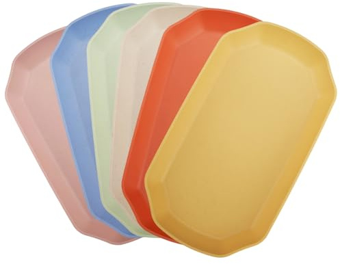 YapitHome 6 Piezas Platos de Plastico Vajilla Plastico Duro Reutilizables Platos llanos para Picnic,Camping,Jardines
