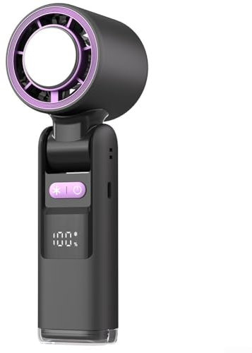 ComfyHarbor Handheld Turbo Fan, High Speed Cooling, USB Rechargeable Mini Portable Hand Fans, with Digital Display Fast charging for Women Outdoor Beach Vacation(Refrigeration Black)