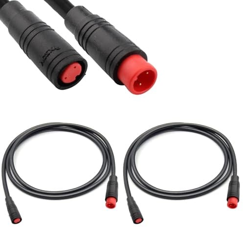 RUNCCI-YUN Elektrofahrrad 2 Pin Verlängerungskabel,Stecker zu Female Elektrofahrrad Kabel 2 Pin wasserdichter Julet Anschluss für elektrisches Fahrrad Licht/Gas/Bremse