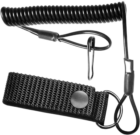 Tactical Lanyard Elastische Spiralkabel Schlüsselband Aus Nylon, Starke Elastizität, eingebetteter Stahldraht, Für Gürtel Halterung Anti-Lost Schlüssel Werkzeug Taschenlampe