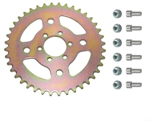 GANCEI 40T Hinterrad 420 Ritzel 6 Loch Stahl Ersatz mit Schrauben und Muttern, für CT100U, MMB80, MBX10 Mini Bikes