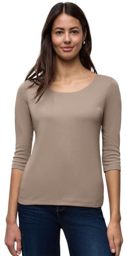 Street One Basic T-Shirt mit 3/4 Arm Light Terra Mocha 34