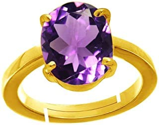 DENMOUS Amethyst/Katela Ashtdhatu Adjustable Ring Original & Astrological Certified Aaa Quality Astrological Gemstone Pendant For Girls-B0846HPT1
