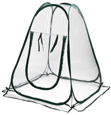 Gettimore Kleines Gewächshaus für Pflanzen, tragbares Mini-Gewächshauszelt mit verdickter PVC-Abdeckung und Stahlrahmen, 70 x 70 x 80 cm, für den Innen- und Außenbereich