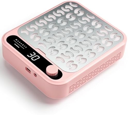 Makartt Nail Dust Collector Larina Pink with LED Display & Fan | Powerful Suction with Reusable Filter, Ideal for Salon & Home Manicure Use
