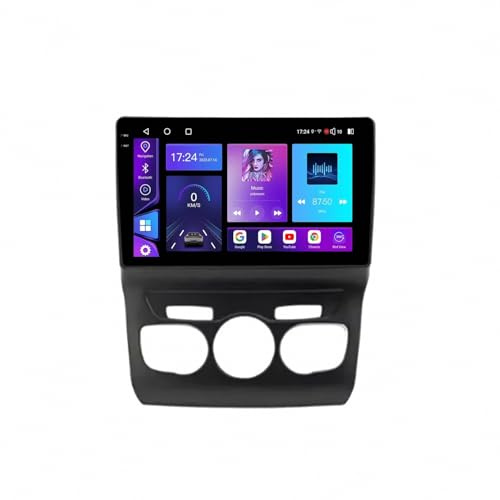 Radio de Coche 2 DIN con Carplay ＆ Android Auto para Citroen C4 B7 C4L DS4 2013-2017 Multimedia Monitor, Bluetooth, WiFi, GPS, Camara Marcha Atras, Radio, 4 Nuclear 1G+16G