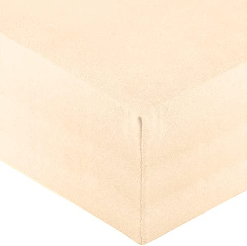aqua-textil Royal Spannbettlaken Boxspringbett Wasserbett Set 90x200-100x220 cm Natur 210g/qm Jersey Mako Baumwolle Elasthan Spannbetttuch