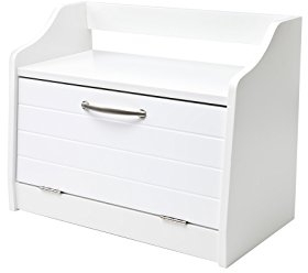 Elegant Brands Bread Bin in Classic White, Freestanding Storage, Shelf Above, Minack Range - Self-assembly Required