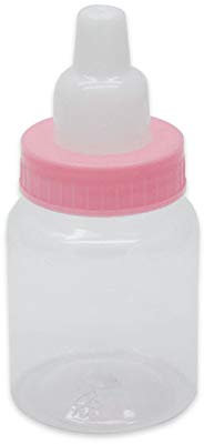 DIMAV Partycola - 12 biberons en plastique rose 4 x 9 x 4 cm