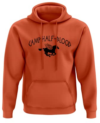 SmartyPants Felpa con cappuccio arancione con scritta Camp Half Blood Orange di Percy Jackson, film, film, romanzo, mito, divinità greca, olimpionico, poseidone, semidio, mostro mortale, regalo,