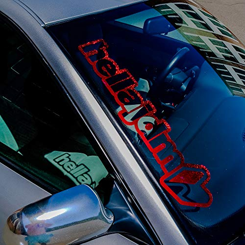HELLA JDM Aufkleber Frontscheiben Aufkleber Slick Oil Rot Glitzer RED CANDY ROT Aufkleber Tuningsticker
