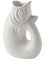 Gift Company Bougeoir Monsieur Carafon XS, en Forme de Poisson, faïence, Blanc