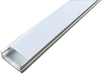 LED Alu Profil Aluminium Schiene Profilabdeckung incl. Opal -Milchig Abdeckung für Led Strips Streifen 1m 23mm Profil N