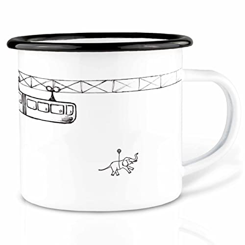 Ligarti Emaille Tasse (leicht & robust) | Camping Becher handveredelt in Deutschland | Teetasse für Weihnachten, Kaffeetasse, Emaillebecher | Christmas (Emaille I 300, Tuffi)