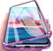 Coque pour Xiaomi Redmi Note 10/ Note 10S Cover Adsorption Magnétique Housse Métal Bumper Frame Étui Transparent Avant et Arrière Verre Trempé Case 360 Degrés Full Body Protection Coque Cover,Purple