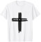 Faith Fashion by PDesign - Herren - Unisex-Erwachsene - T-Shirt - Weiß - S - Kreuz & Schriftzug - Klassisch - Baumwolle - Halbarm - Crew-Ausschnitt - Alltag - 1 Count