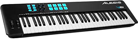 Alesis V61 MKII – USB MIDI Keyboard Controller with 61 Velocity Sensitive Keys, 8 Full Level Pads, Arpeggiator, Pitch/Mod Wheel, Note Repeat and Software Suite