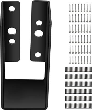 VEVOR Supports de solive dissimulés, lot de 24, support de poutres pour connecter du bois 51x102 mm, plaque d'acier Q235 avec revêtement en poudre, support de solive dissimulé pour poutre bois, noir