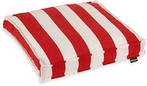 H.O.C.K. Classic Streifen Outdoor Sitzkissen Größen (40x40x5cm, Rot)