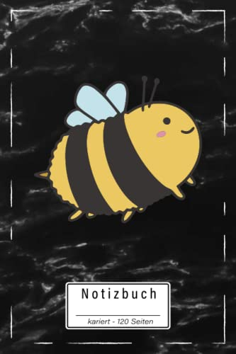 Notizbuch: Tiere, Biene | Softcover, kariert, A5 (6x9), 120 Seiten mit Seitenzahlen | Knuffig