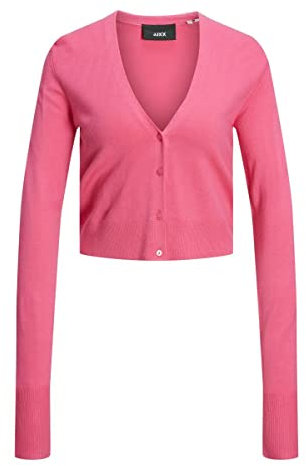 JJXX Jxisabel LS Cardigan Corto Morbido Lavorato a Maglia, Rosa Carminio, M Donna