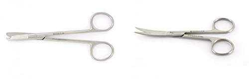 Gima - Spencer Stitch Entfernerschere, Länge 13 cm, aus Edelstahl & Gima - Gebogene Chirurgische Schere, Spitze Ende, Länge 11.5m, aus Edelstahl