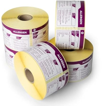 Allergen and Shelf Life Storage Display Label 500 Labels per roll Natasha's Law, Allergy Label