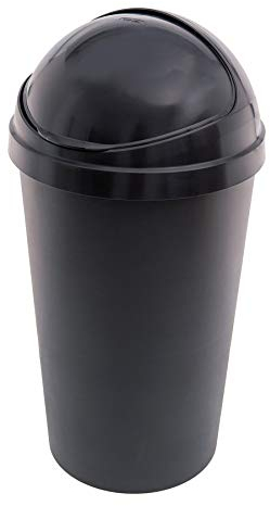 50L 50 Litre Black Kitchen Bullet Bin with Slide Open Lid 73cm (H) x 37cm (W)