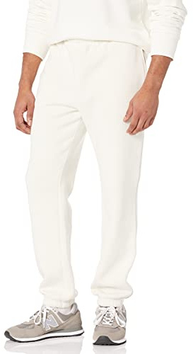 Amazon Essentials Men's Closed Bottom Fleece Joggers (Available in Big & Tall), Off-White, L