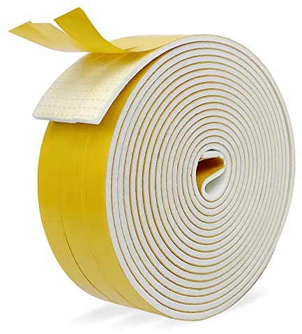 Joint Porte 3 Rouleaux 12 mm(l) x3 mm(H) x4m(L) Joint Isolant en Mousse Caoutchouc Pour Fenêtres, Portes, Mousse Auto-adhésif Anti-collision, Isolation Phonique
