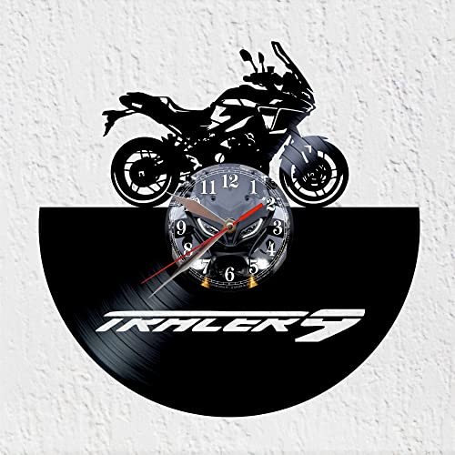 Schallplattenuhr aus Vinyl Viny Woody Motorrad Sport Touring Uhr Große Motorrad High Technologie Wanduhr Vinyl Scheibe Wanddekoration