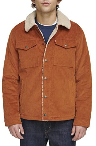 Levi's Men's Corduroy Sherpa Lined Trucker Jacket, Sun Wide Wale Corduroy, XXL