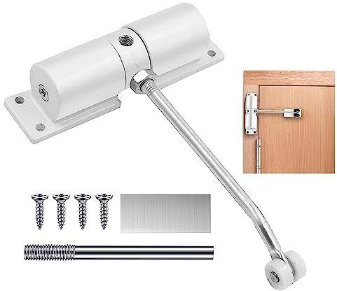 Automatische Türschließer, 1Pcs Federbelasteter Türschließer, Einstellbare Aluminiumlegierung Tür Schließt Automatisch mit 4 Schrauben und Einstellhebel, Max Türbreite 1000mm