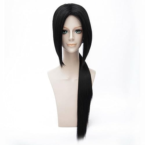NEZIH Schwarze Lange gerade mit Einer Zopfperücke Uchiha Itachi Cosplay Perücke, Geeignet für Halloween-Party, Nachtleben, Karneval, mit Perückenkappe, Dekorationsgeschenk