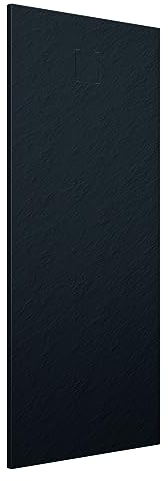Piatto Doccia 80x160 cm Nero Effetto Pietra Rettangolare in SMC Riducibile Samos