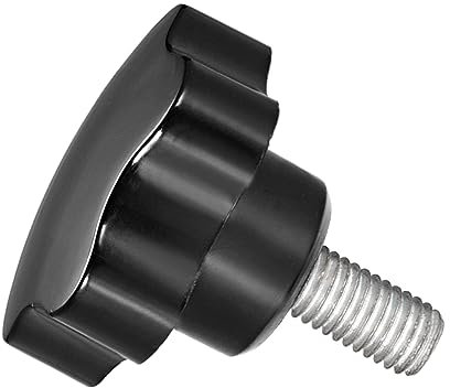 CoCud Etoilee Serrage Boutons, M10 x 25mm Mâle Filetage 39mm Tête, Plastique Pouce Vis Poignée Main Boutons Fileté Boulon Noir - (Applications: pour Tour Machines), 1-Pièce
