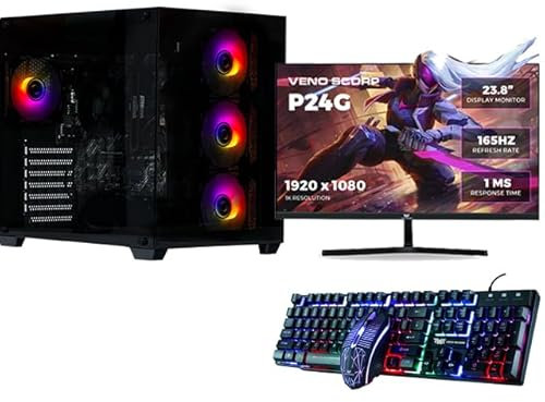 Veno Scorp Gaming PC 24 165Hz Bundle AMD Ryzen 5 5600G VEGA 7 Graphics - 16GB 3200MHz Ram - 1TB SSD - 550W PSU - Windows 11 - WiFi - NEMESIS