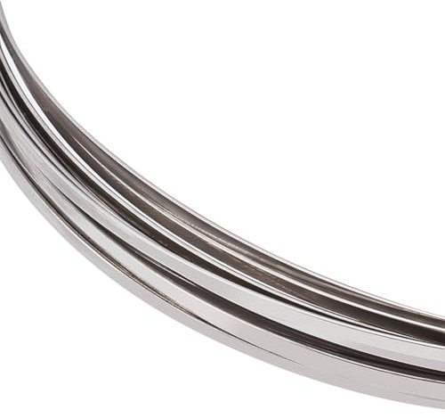 BENECREAT 21 Gauge/0.8 mm Edelstahl-Flachdraht, 7 m 2.6 mm Breiter Basteldraht Aus Metall, Biegbarer Stahldraht Für Die Schmuckherstellung, Lünettenrahmen Aus Harz, Blumenarrangements