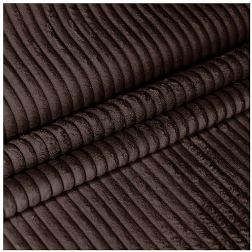 DreamRoots Cord Stoff Meterware Gewicht 380 g/m2 - Polsterstoff Cord Meterware 140 cm breit - Möbelstoff Meterware - Breitcord Meterware Dark Chocolate 1M