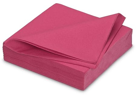 AVA Servietten stoffähnlich 40x40cm 25 Stück - Farbauswahl - Airlaid saugstark - Einweg Tischservietten zum Falten - Einfarbige Papierservietten für Hochzeit Geburtstag Gastronomie - Fuchsia